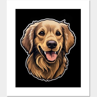 Cute Golden Retriever Dogs - Funny Golden Retriever Dog Posters and Art